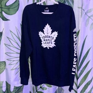 Adidas Men's Navy Toronto Maple Leafs Crewneck Sweater